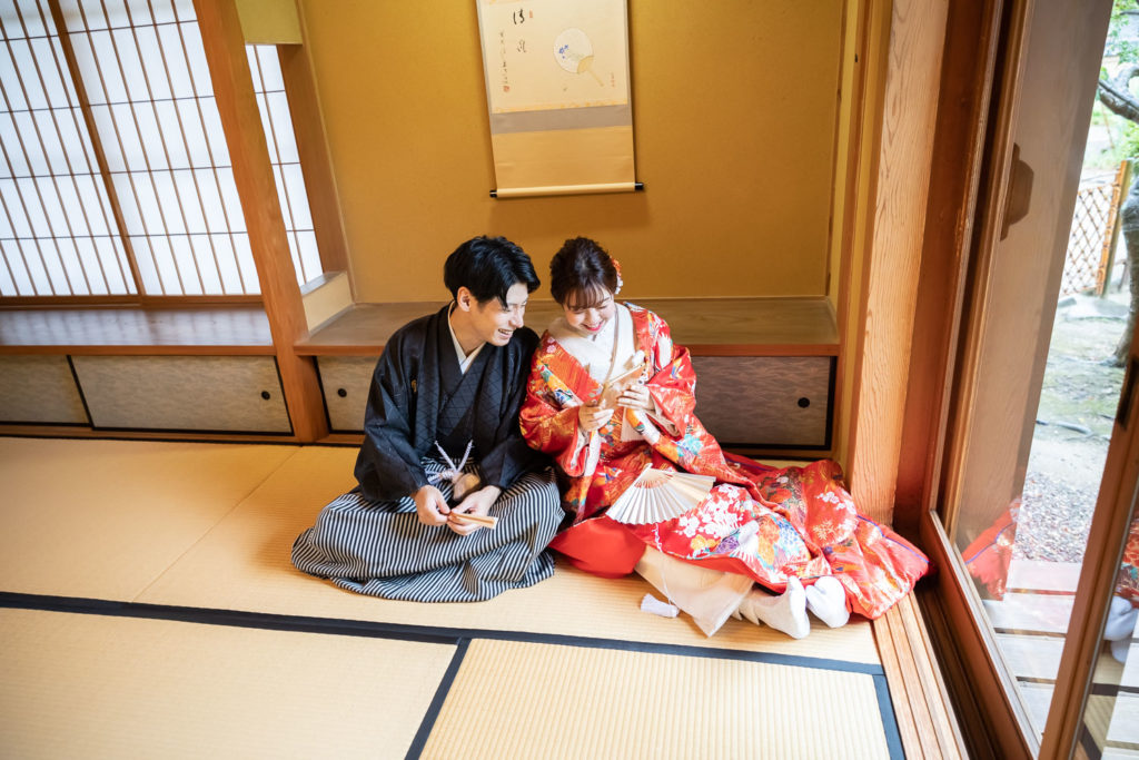 結婚式前撮り　ロケーションフォト　桜　色打掛　和装前撮り　ファシーノ　スーパーカメラマン大川