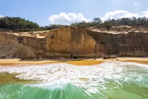 奈多海岸　奈多断層　雁の巣砂丘　福岡前撮り　ドローン撮影　洋装前撮り　黒ドレス 第2の崖
