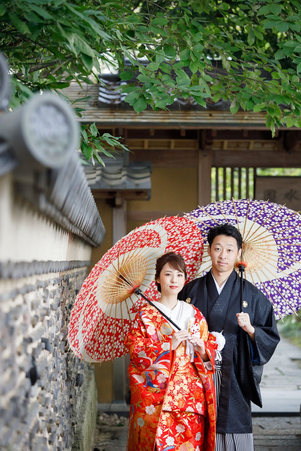 楽水園 和装前撮り 色打掛 和傘ロケーション 福岡