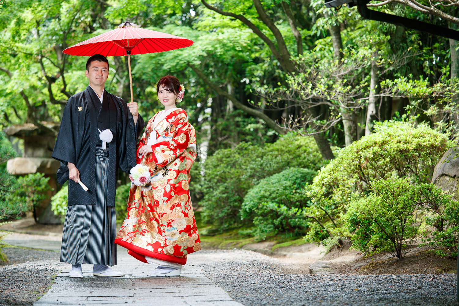 友泉亭公園 和装前撮り 色打掛 日本庭園ロケーション 福岡
