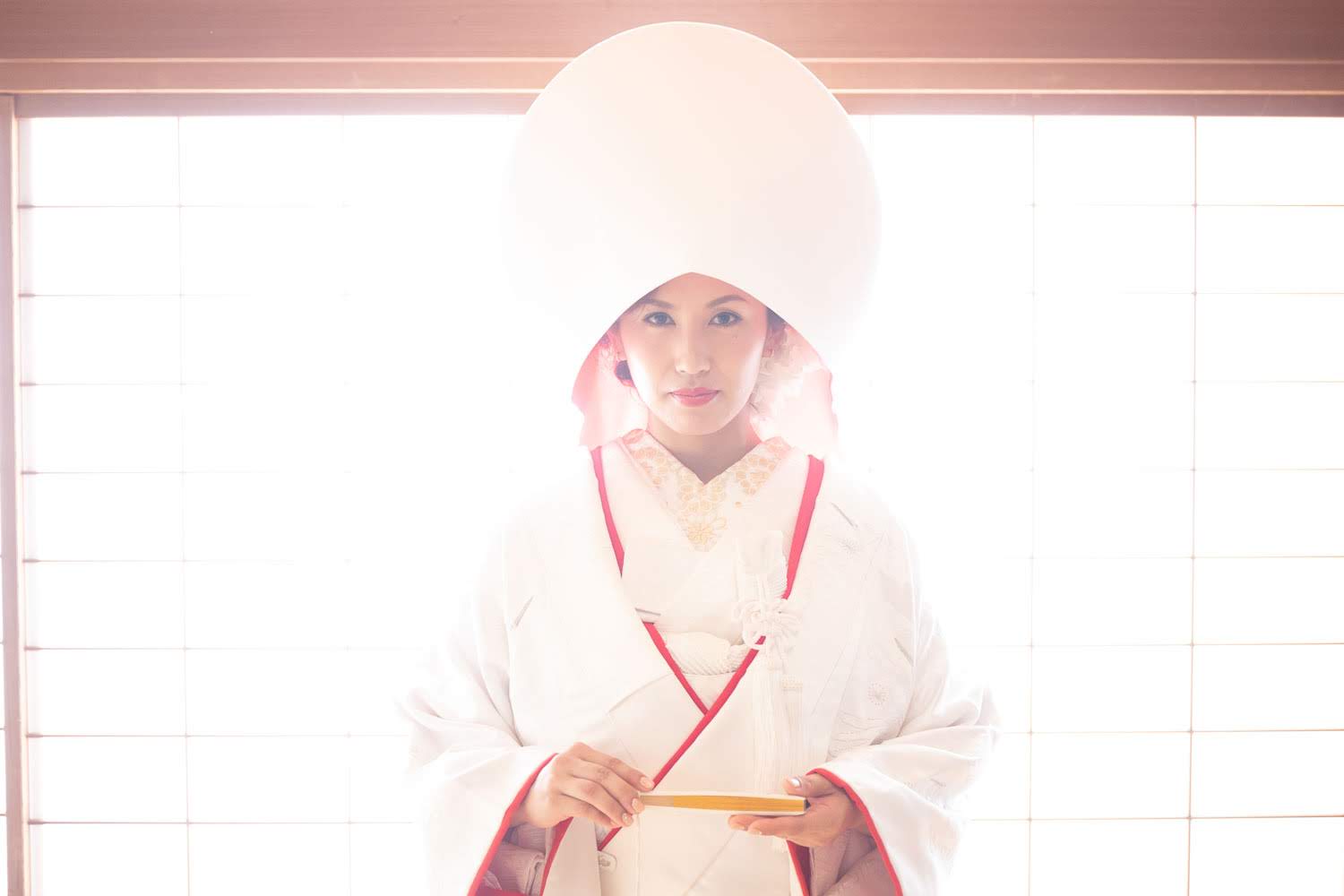 大濠公園日本庭園 白無垢前撮り 綿帽子 和装花嫁 福岡