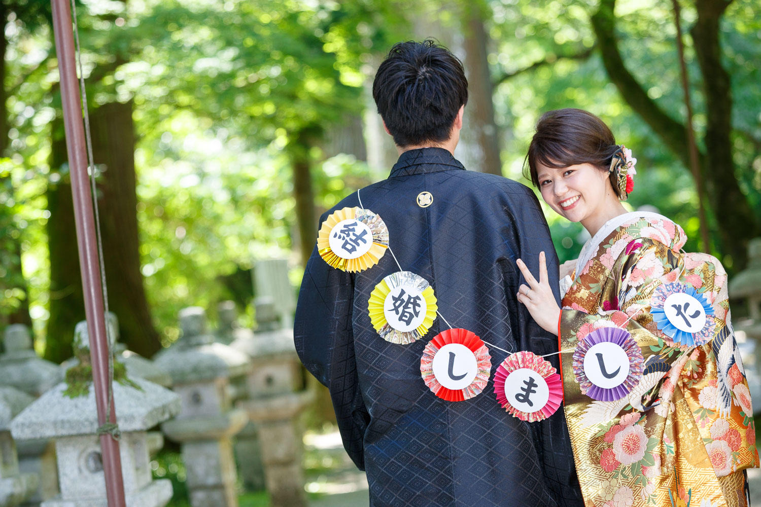 雷山千如寺 和装前撮り 色打掛 紋付袴 ロケーション撮影 糸島