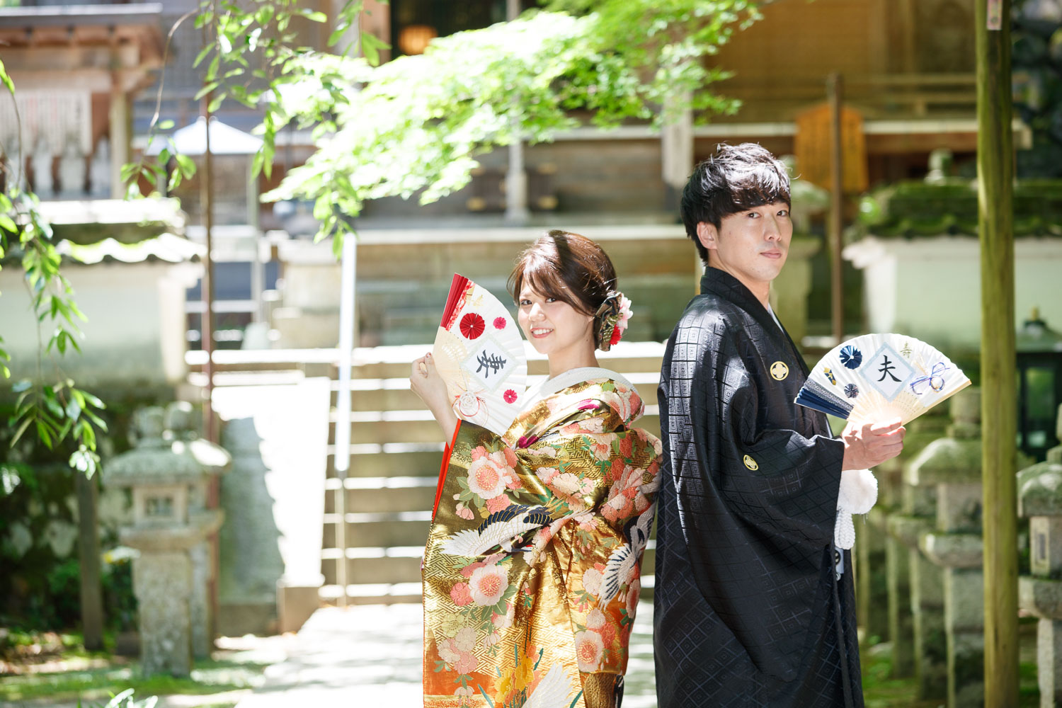 雷山千如寺 和装前撮り 色打掛 紋付袴 ロケーション撮影 糸島