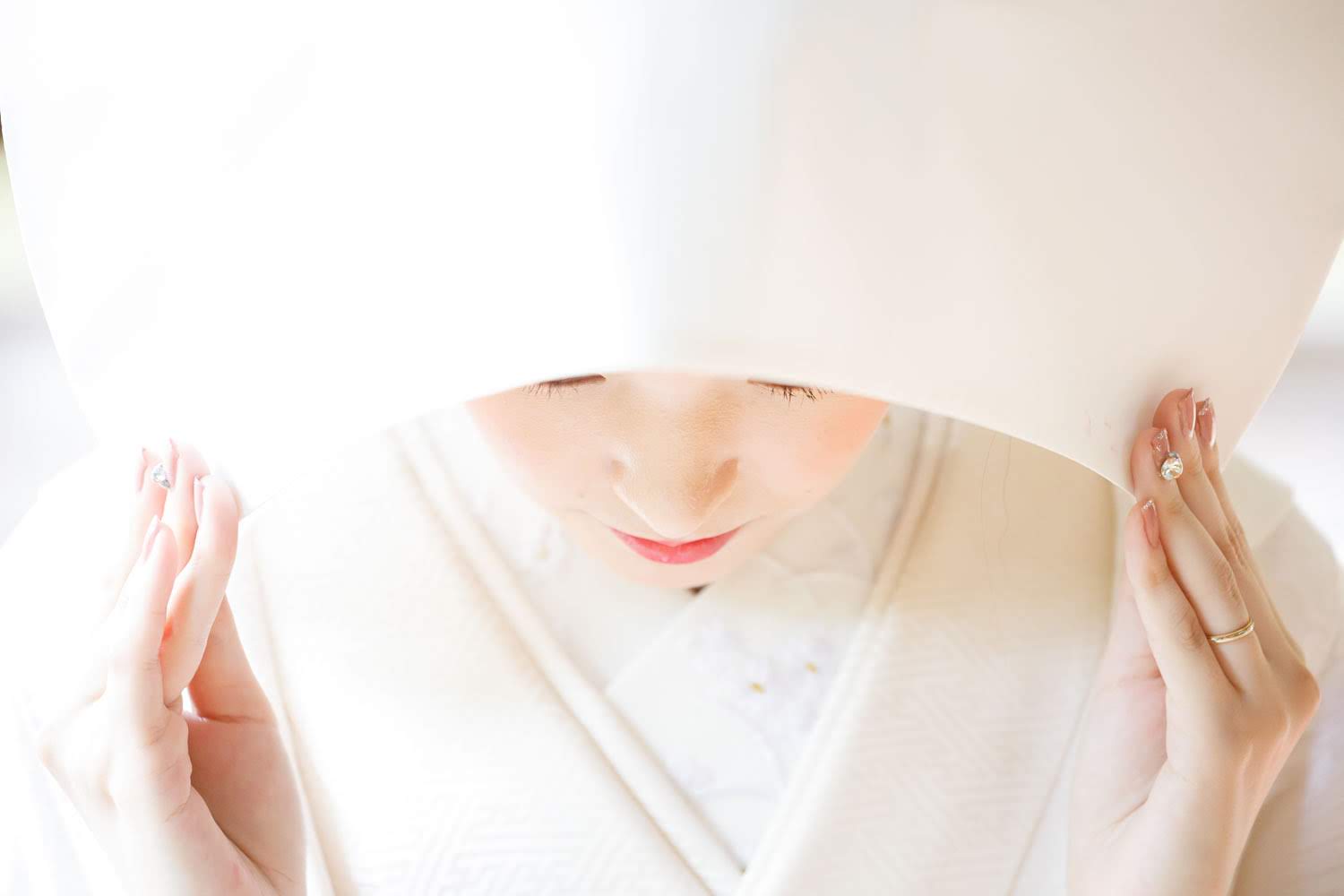 白無垢 綿帽子 花嫁アップ 和装前撮り 和装花嫁 ロケーション撮影