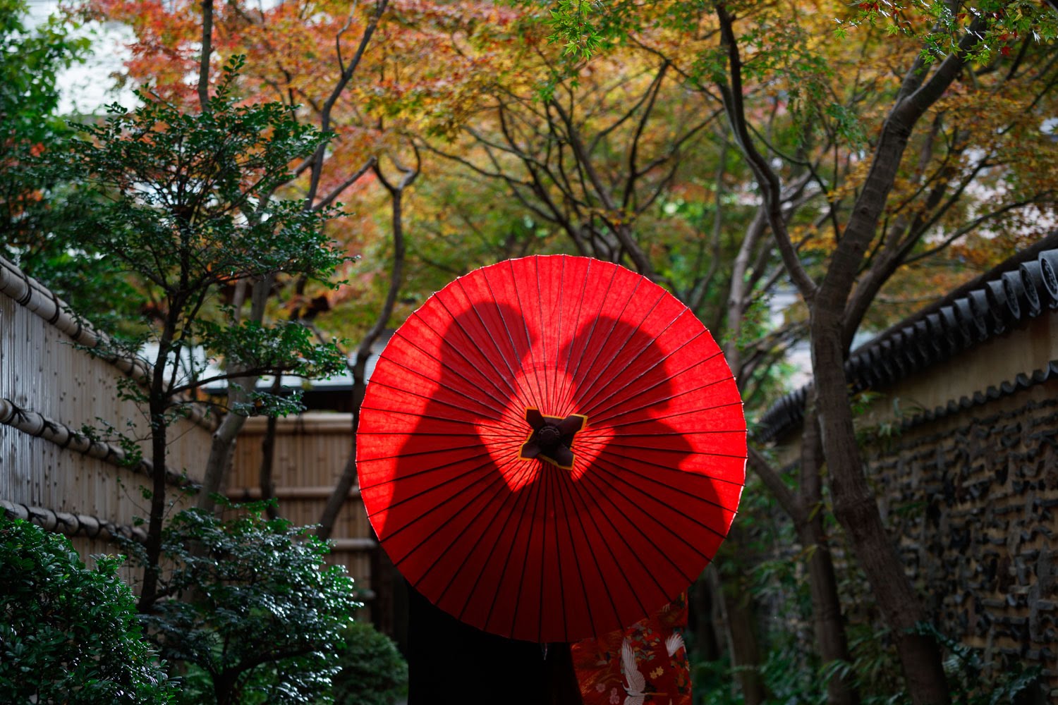 楽水園 和装前撮り 和傘 日本庭園 ロケーション撮影 福岡