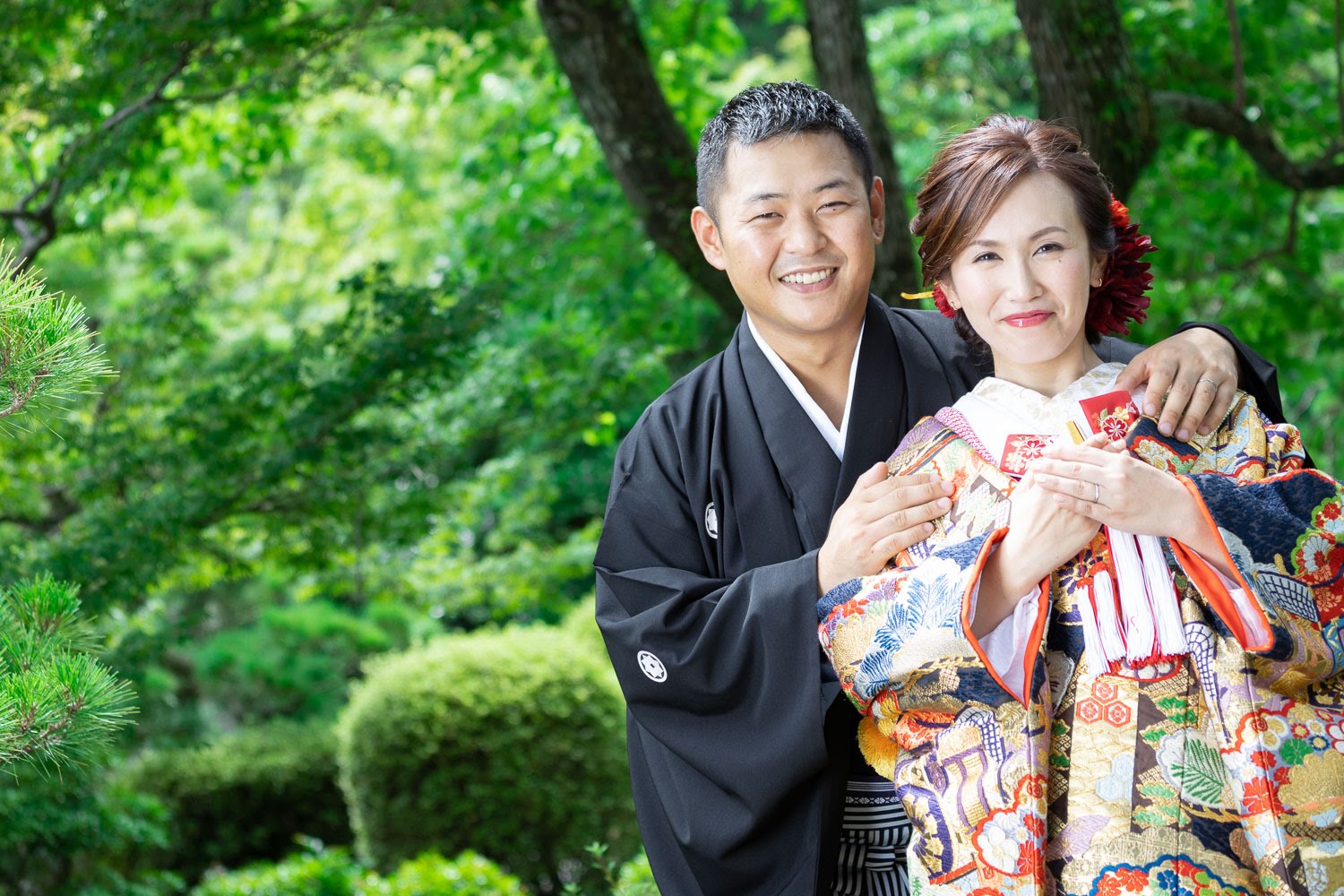 大濠公園日本庭園 和装前撮り 色打掛 ロケーション撮影 福岡