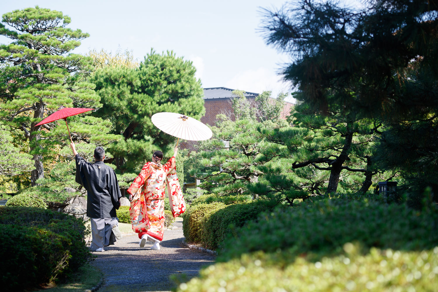 大濠公園日本庭園 和装前撮り 色打掛 ロケーション撮影 福岡