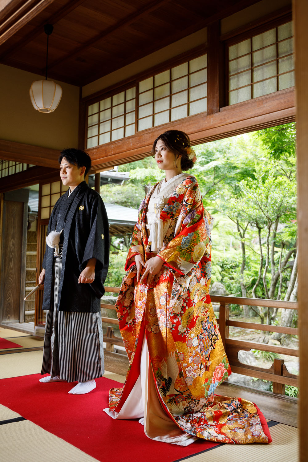 友泉亭公園 和装前撮り 色打掛 ロケーション撮影 福岡