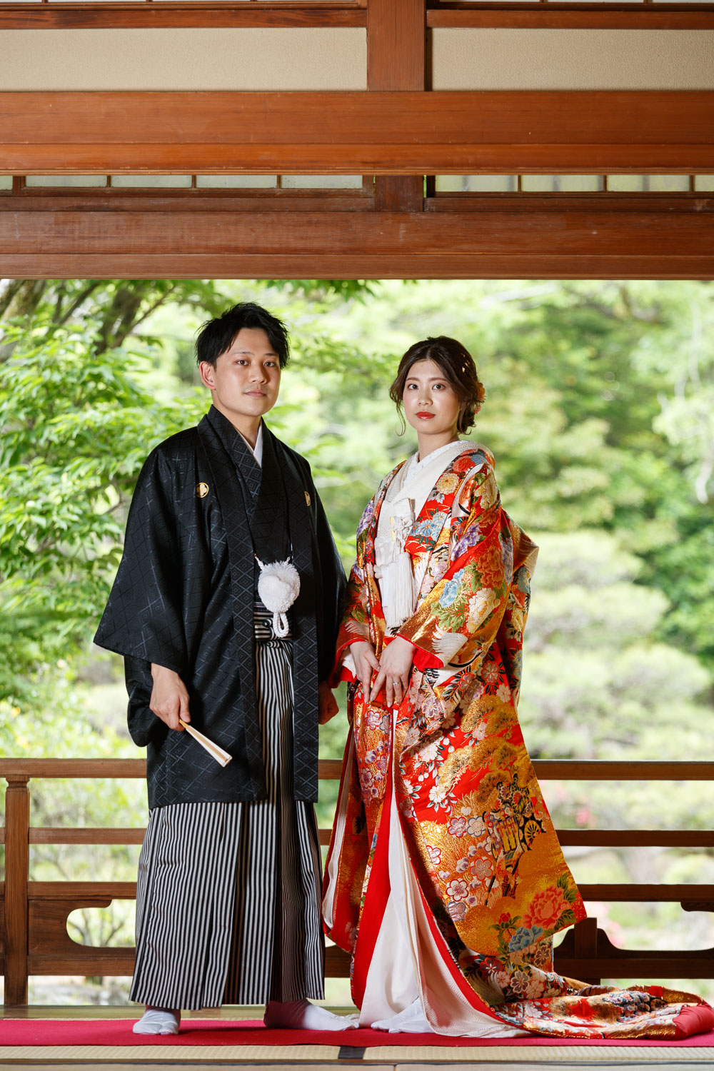 友泉亭公園 和装前撮り 色打掛 ロケーション撮影 福岡