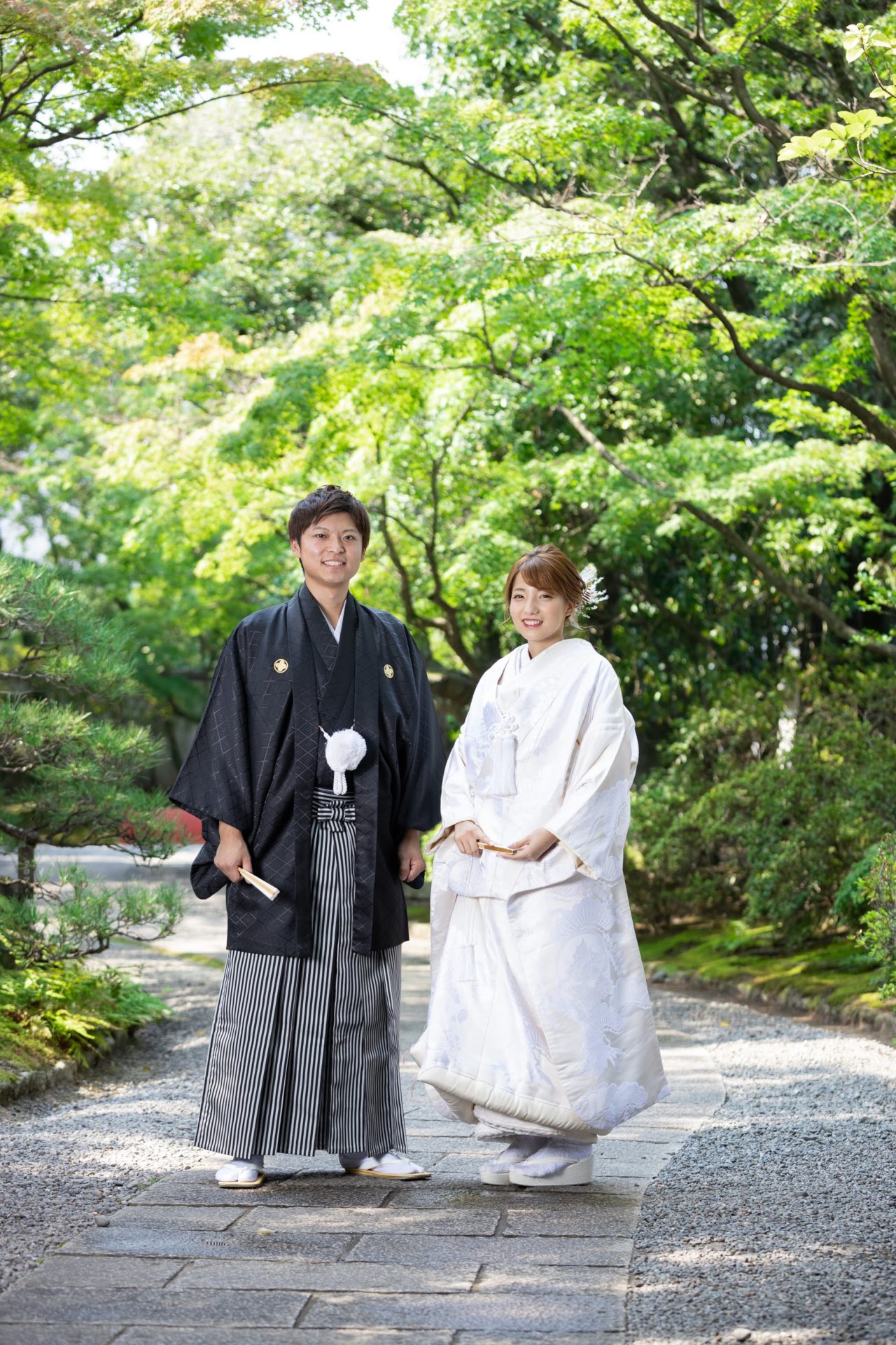 友泉亭公園 白無垢 和装前撮り 日本庭園ロケーション 福岡