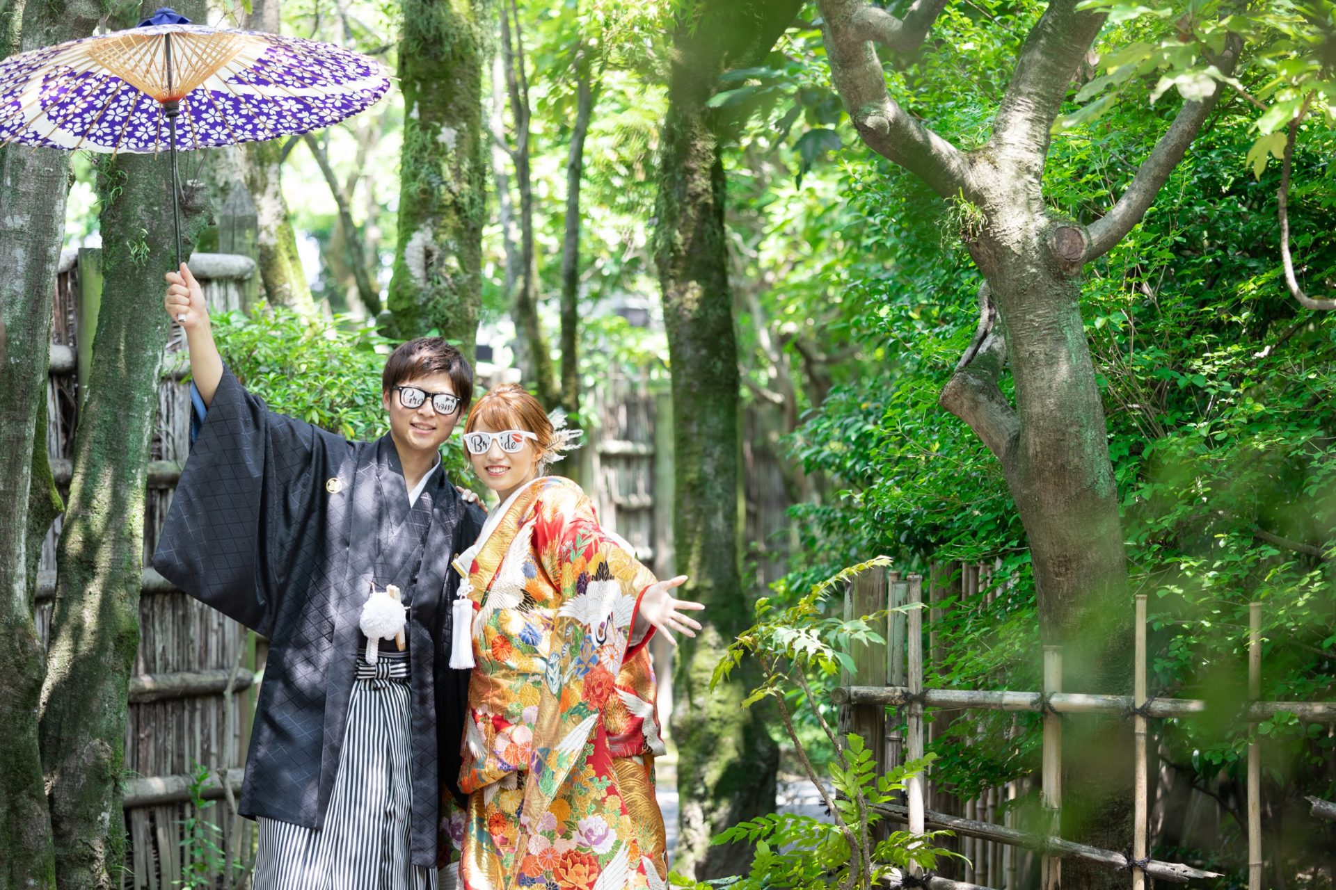 友泉亭公園での和装前撮り ロケーション撮影