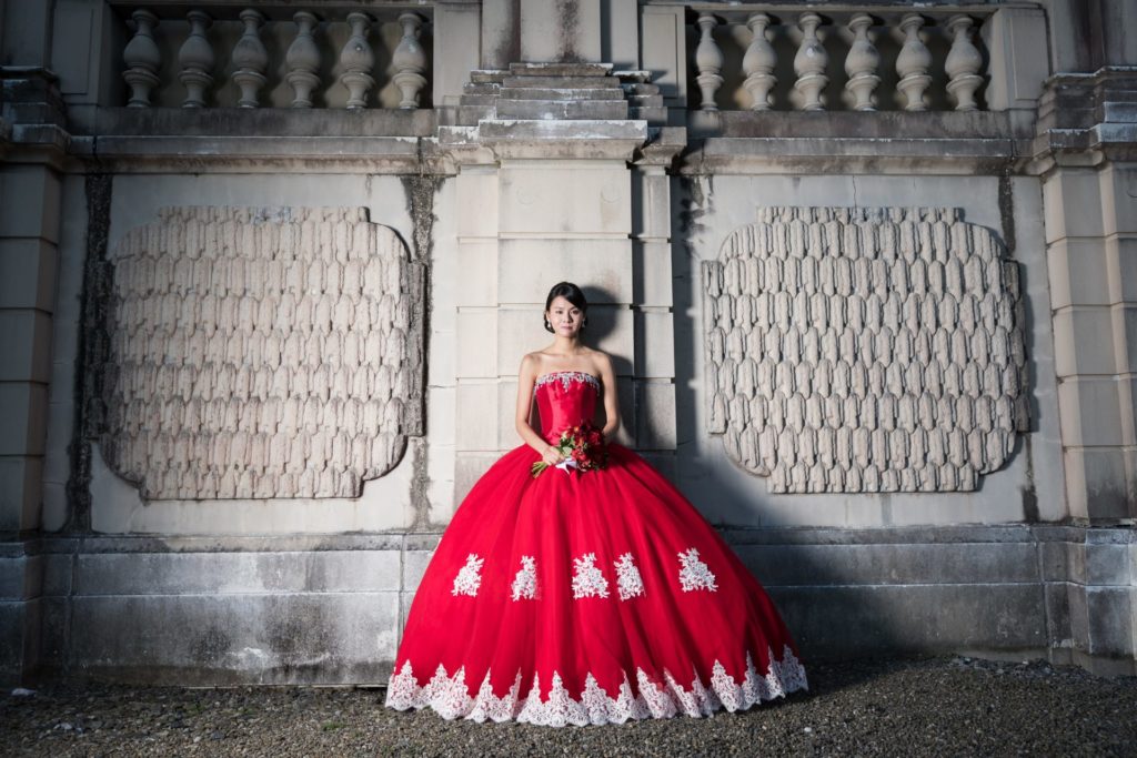 有田ポーセリンパーク 前撮り カラードレス ロケーション撮影 フォトウェディング 佐賀 前撮り