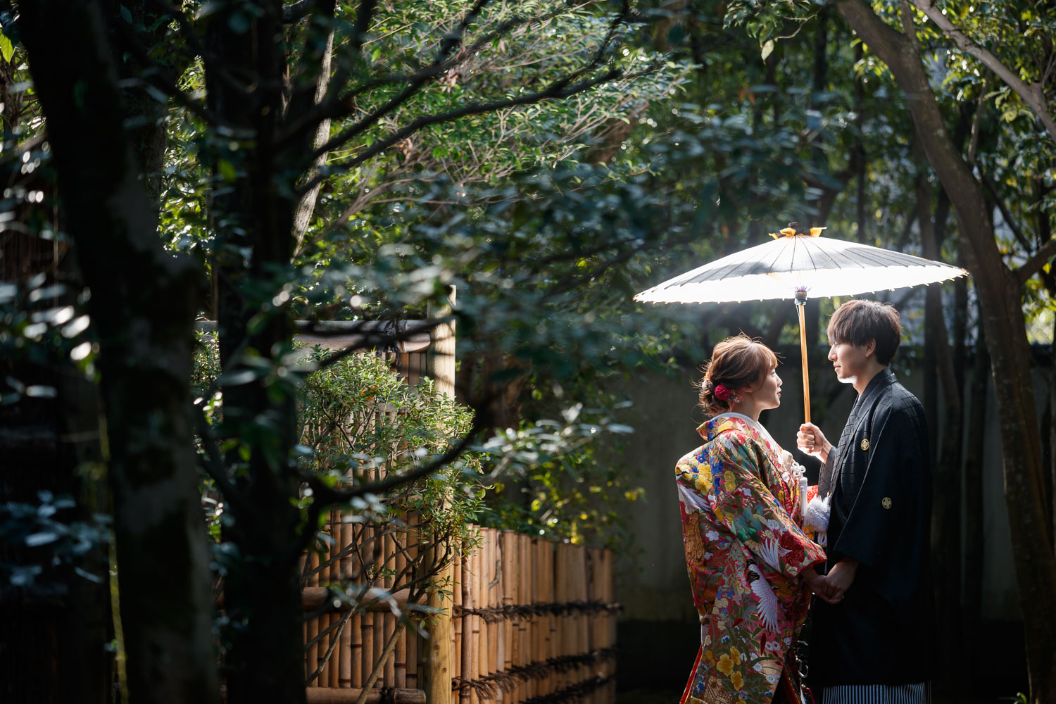友泉亭公園 日本庭園 和装前撮り 色打掛 フォトウェディング 福岡