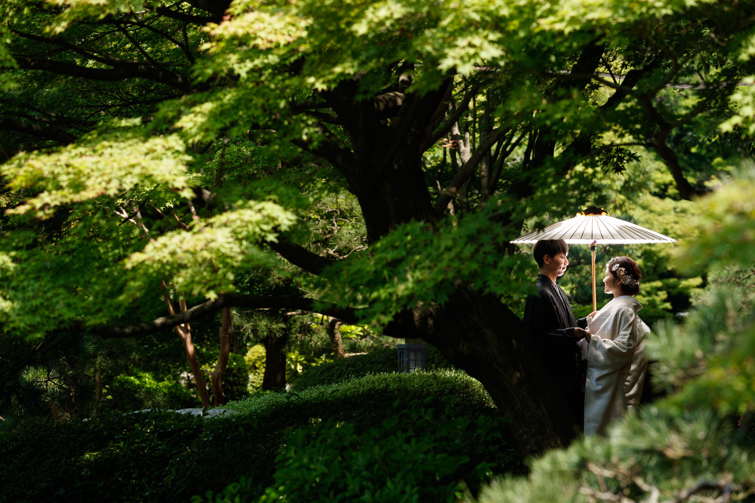 大濠公園日本庭園 和装前撮り 色打掛 日本庭園ロケーション 福岡