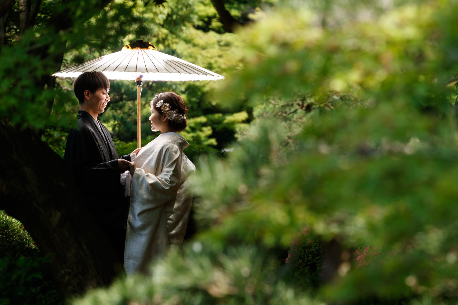 大濠公園日本庭園 和装前撮り 色打掛 日本庭園ロケーション 福岡