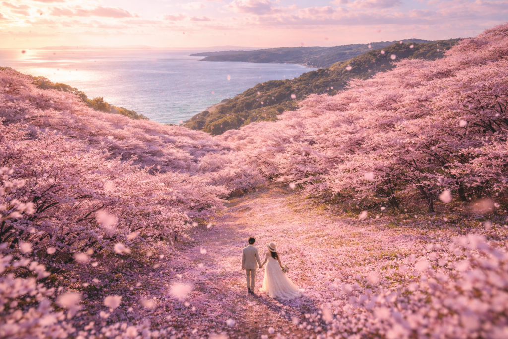 福岡 前撮り｜海を望む桜の丘のフォトウェディング VESTIS IMAGO -Wedding-